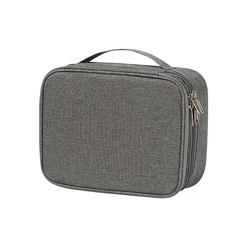 Trousse de rangement à deux niveaux (tissu Oxford, gris)