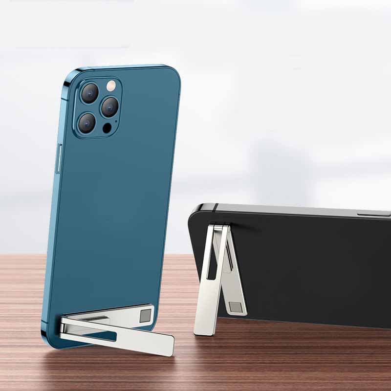 Mini support de téléphone pliable (métal, argent)