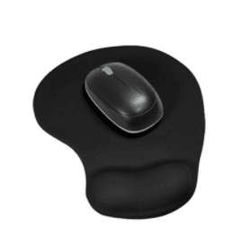 Tapis de souris avec repose-poignet intégré (silicone, noir)