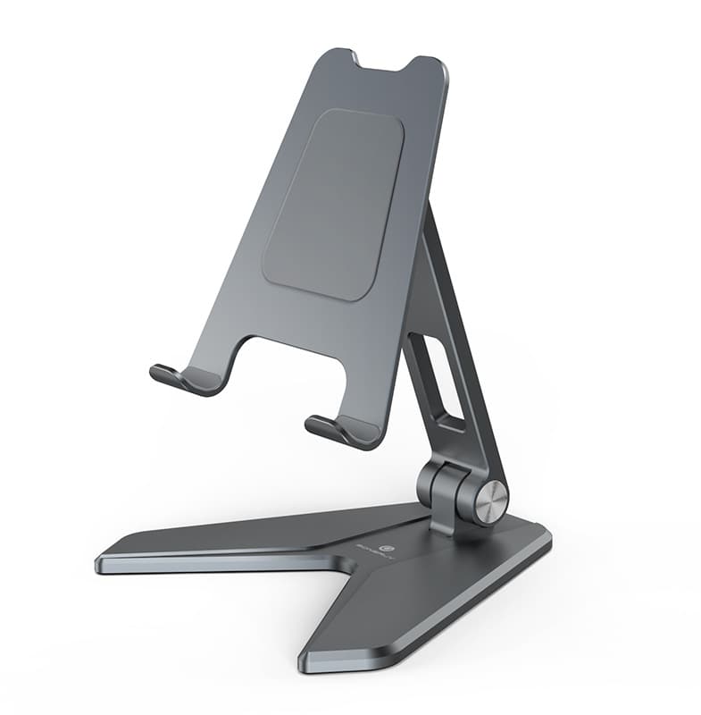 Support de tablette et téléphone pliable (aluminium, gris)