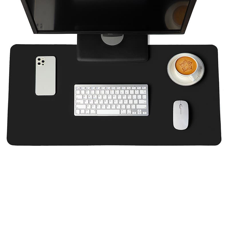 Tapis de bureau imperméable en simili cuir (noir, 60 x 30 cm)